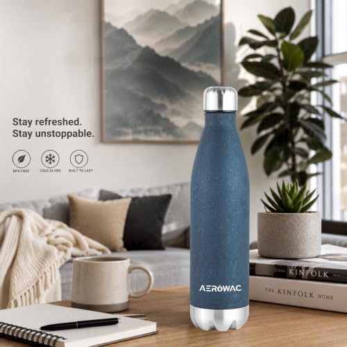 Image of 304 Stainless Steel Viva Insulated Flask 750ml | Hot & Cold 24 Hours | Double Wall, BPA-Free, Lightweight, Leak Proof, Bottle | Ideal for Office, Gym, School and Travel (Blue, Pack of 1)
