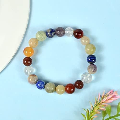 Image of Reiki Crystal Products Natural Crystal Stone 8 mm Round Bead Bracelet for Men & Women | Stretchable Gemstone Bracelet for Meditation, Yoga, Reiki & Daily Wear