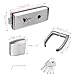Mewutal Frameless Double-Sided Glass Door Lock Stainless Steel Office Door Latch for 5/16