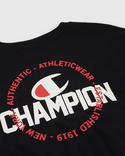 Champion Erkek Grafik Sırtta Baskılı T-Shirt, Siyah, M - Görsel 5