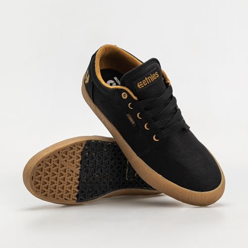 Image of Etnies Barge LS - Classic Skate Look, Slim Vulcanized Silhoutte, Hefty Armored Collar, Reinforced Vulc - Black Raw - 5