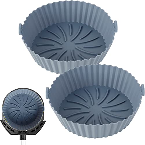 2 peças de panela de silicone para fritadeira a ar reutilizável, resistente ao calor, sem BPA, redon