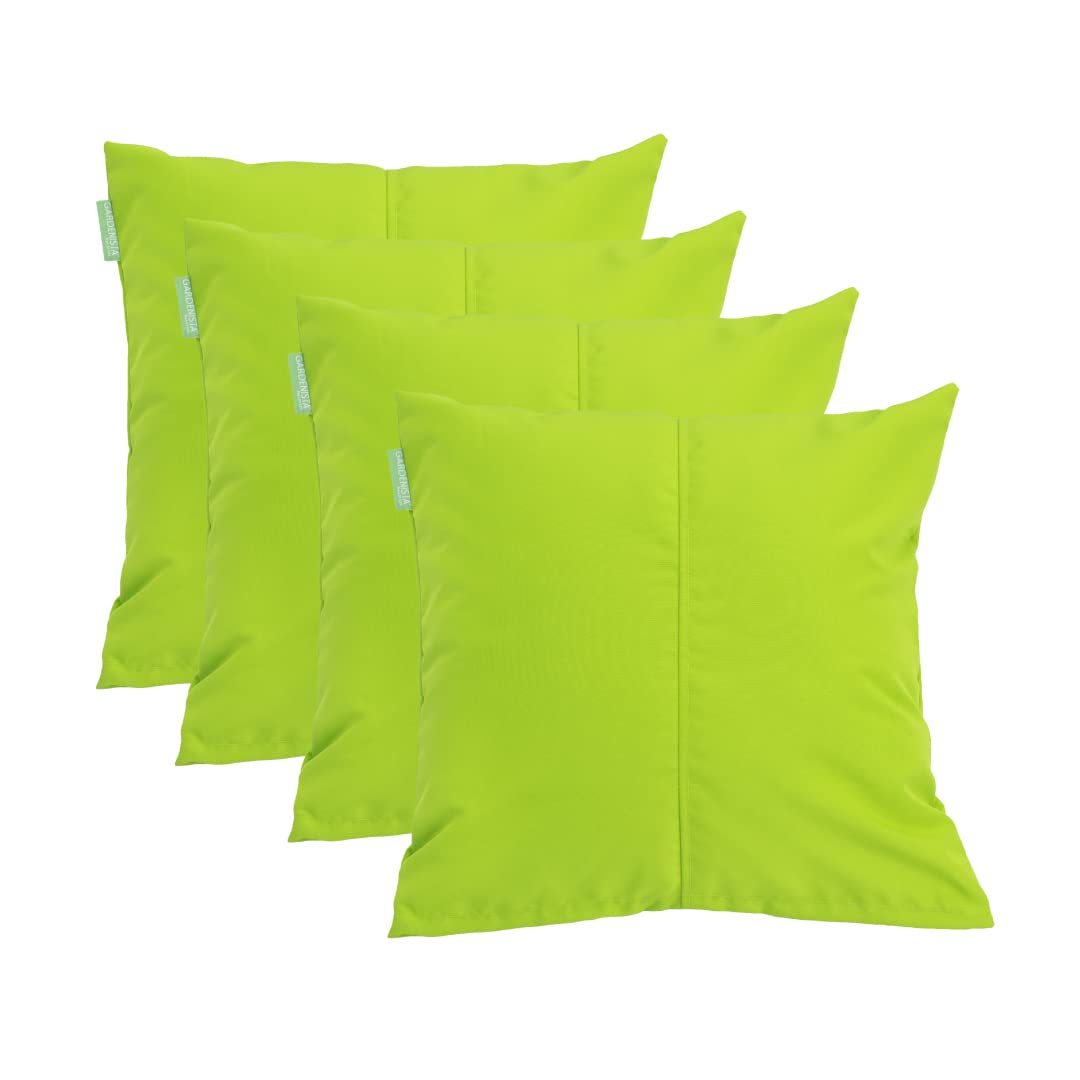 Gardenista Lime Large Garden Scatter Cushion | Water Resistant Hollowfibre Filled Outdoor Seating Furniture Pillow | Great For Patio Rattan Chairs | Comfy & Lightweight (4, )