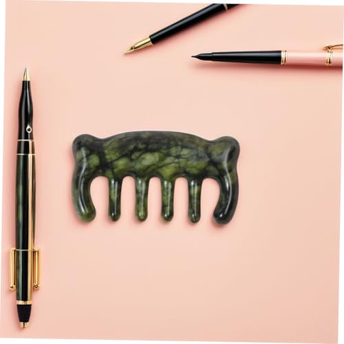 Peigne de massage jade pour cheveux et cuir chevelu vert - 4