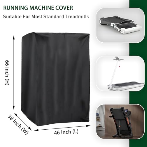 Image of Treadmill Cover, Running Machine Cover, Oxford Cloth Waterproof Dustproof Exercise Equipment Protect with Drawstring and Storage Bag for Outdoor Indoor