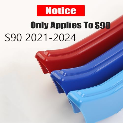 Image of Auto Grille Inserts Stripes Trims, Center Kidney Grilles Decoration Compatible with Volvo S90 V90 2021-2024 Car Accessories Sports,Color A