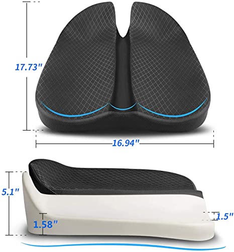 Car Seat Cushion For Car And Truck Driver Seat Office Chair Wheelchairs Coccyx Support Sciatica, Lower Back Pain Relief Memory Foam Car Seat Pad #TOP4