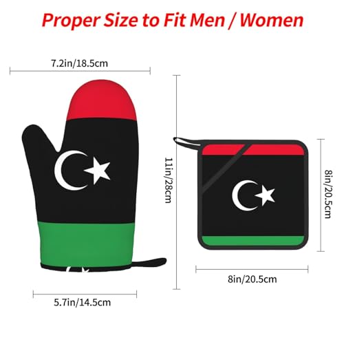 Gants de cuisine et maniques drapeau de la Libye haute isolation - 5
