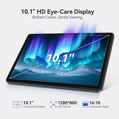 Image of Android 16 Tablet 10.1 Inch 2026 Upgraded, Helio G80 Octa-Core with Gemini AI, 12GB RAM 64GB ROM 1TB Expandable tablets, 7000mAh Battery, 13MP+8MP Dual Camera, 5G WiFi, GPS, BT5.0, for Home Use