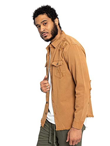 Image of VICTORIOUS Men's Distressed Denim Jacket