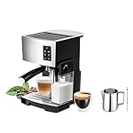 QJRGUY Espresso Coffee Maker Machine with Automatic Milk Frothing System (Color Tamper Mat, Size EU) (Js 100 Cup)