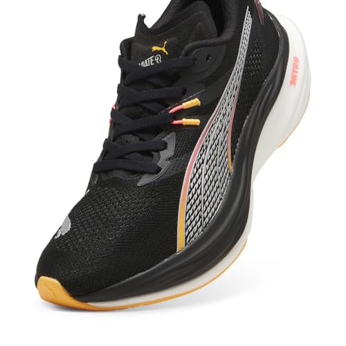 PUMA PUMA Men's Deviate Nitro 3 Running Shoes, Puma Black/Sun Stream, 9.5 M US