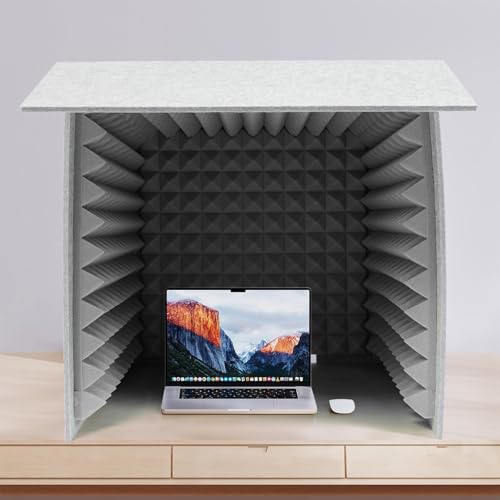 Cabina de aislamiento de sonido, escudo de grabación acústica portátil de mesa, cápsula de reducción de ruido para mejorar la claridad del sonido y las voces