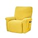 CONRUSER Stretch Recliner Cover, 4-Piece Soft Sofa Cover Single Seat Couch Cover Jacquard Recliner Slipcover with Pocket (Yellow)