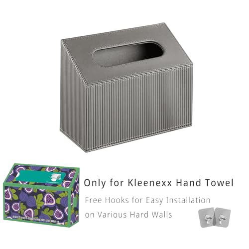 Hand Towels Box Cover Holder,PU Leather Hand Towel Case Compatible with Kleenex Disposable Paper Hand Towels - Image 4