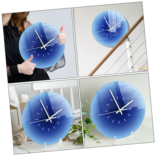 Horloge murale acrylique bleue salon moderne : objet déco avec kit complet - 8