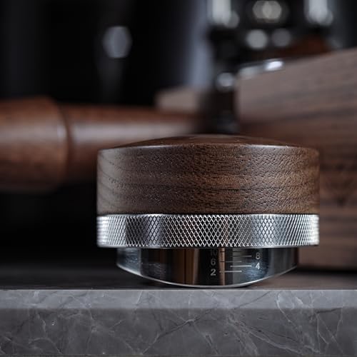 KNODOS 51mm Espresso Distribution Tool Walnut Coffee Distributor Adjustable Depth Stainless Steel Espresso Leveler Premium Espresso Machine Accessories For Coffee Bar by KNODOS - Image 2