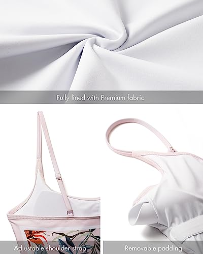 Image of Narecte Sexy One Piece Bathing Suit for Women Tummy Control High Cut One Piece Swimsuit Womens