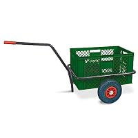 BRB Handwagen Mit Kunststoffkasten Rot – 200 Kg Tragkraft, 1250x640x660 Mm, Für Werkstatt Und Transport