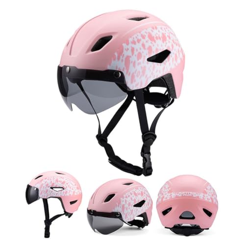 Casco de bici infantil rosa ajustable de 49 a 58 cm con visera magnética para niños y jóvenes 2