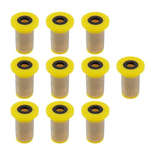 SG Store 10 filtros de malla de 100 boquillas de pulverización amarillas, filtros de malla de sombrero superior para KnapsackSprayer, pulverizador PTO, máquinas de marcado de línea