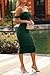 PRETTYGARDEN Women's Summer Off The Shoulder Ruched Bodycon Dresses Sleeveless Fitted Party Club Midi Dress (Dark Green,Medium)