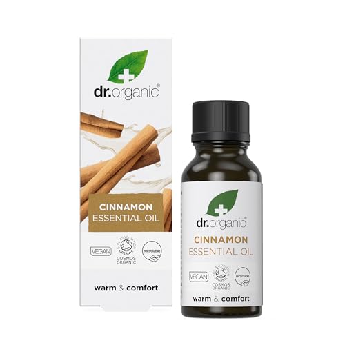 Dr Organic Cinnamon Oil - Organic Essential Oil for Skin, Aromatherapy & Diffusers, Vegan, Paraben & SLS Free, 10ml