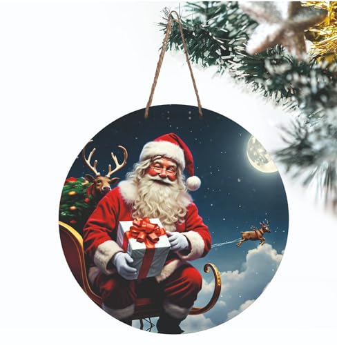 Webelkart Premium Santa Merry Christmas Wall Hanging/Door Hanging for Home and Christmas Decorations Items- Santa with Gifts Christmas Items Wall Hanging