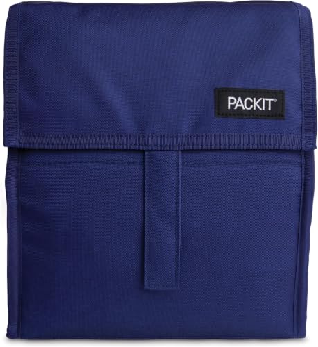 Image of Packit(R Freezable Lunch Bag, True Blue, Built with EcoFreeze(R) Technology, Foldable, Reusable,Zip and Velcro Closure with Buckle Handle, Designed for Work Lunches&Fresh Lunch On the Go (Pack of 12)