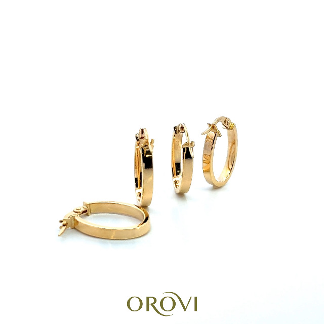 Orecchini a cerchio rotondi in oro 9 carati 375 diamante oro giallo