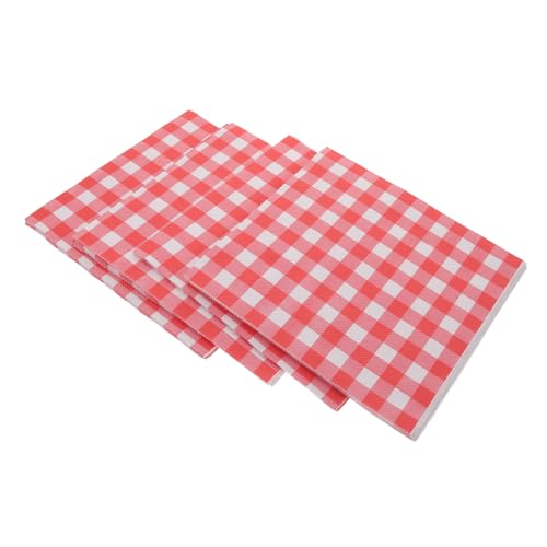 SOLUSTRE 100pcs Sheets Checkered Wax Paper Sheets for Grease Food Wrapping for Bbq Picnics and Sandwiches and Oil Paper for Kitchens and Events