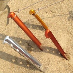 Miniatura 2 de Bluecell - 4 estacas de aluminio de color naranja para acampar en nieve y arena, tienda de campaña, barco, senderismo, mochilero, picnic, refugio,