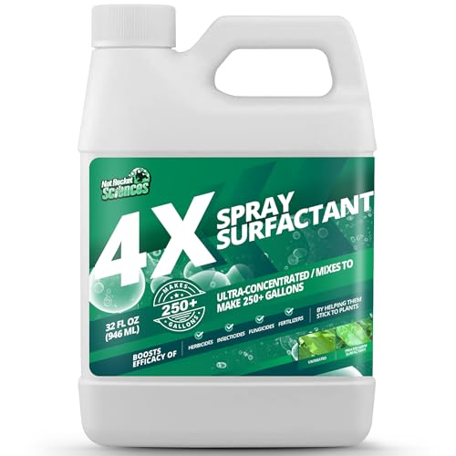 32oz 4X Non Ionic Surfactant - Makes 250+ Gallons - Nonionic Wetting Agent & Concentrated Surfactant Spray for Increased Product Efficacy Ideal Spreader Sticker No Foam Wetting Agent