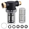 JOEJET Garden Hose Filter, Sediment Filter Attachment for Pressure Washer Inlet Water, Inline Water Filter for Garden Hose with 40 Mesh and 100 Mesh Screen, 2 Pack O-Ring