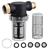 JOEJET Garden Hose Filter, Sediment Filter Attachment for Pressure Washer Inlet Water, Inline Water Filter for Garden Hose with 40 Mesh and 100 Mesh Screen, 2 Pack O-Ring