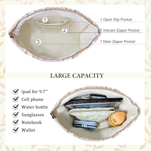 Image of Sunwel Fashion Top Zipper Floral Quilted Bag Small Tote Bag for Women