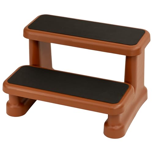 Aqua Select Soft Touch Anti-Slip Spa Steps | Sequoia | Step: 26" L x 10.5" W | Height: 16.5" | Weight Capacity: 300 Pounds | Slip Resistant Hot Tub Stairs to Prevent Falls