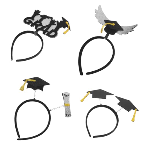 Beavorty 4 Pçs Temporada De Formatura Bandana Decoração Boné De Formatura Headpiece Grad Cap Headban