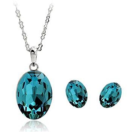 Preisvergleich Produktbild Schmuck-Set 18 ct Weißgold überzogen Swarovski-Kristalle