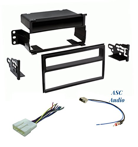 ASC Premium Car Stereo Dash Install Kit, Wire Harness, and Antenna Adapter to Install an Aftermarket Single Din Radio for 2007 2008 2009 2010 2011 Nissan Versa
