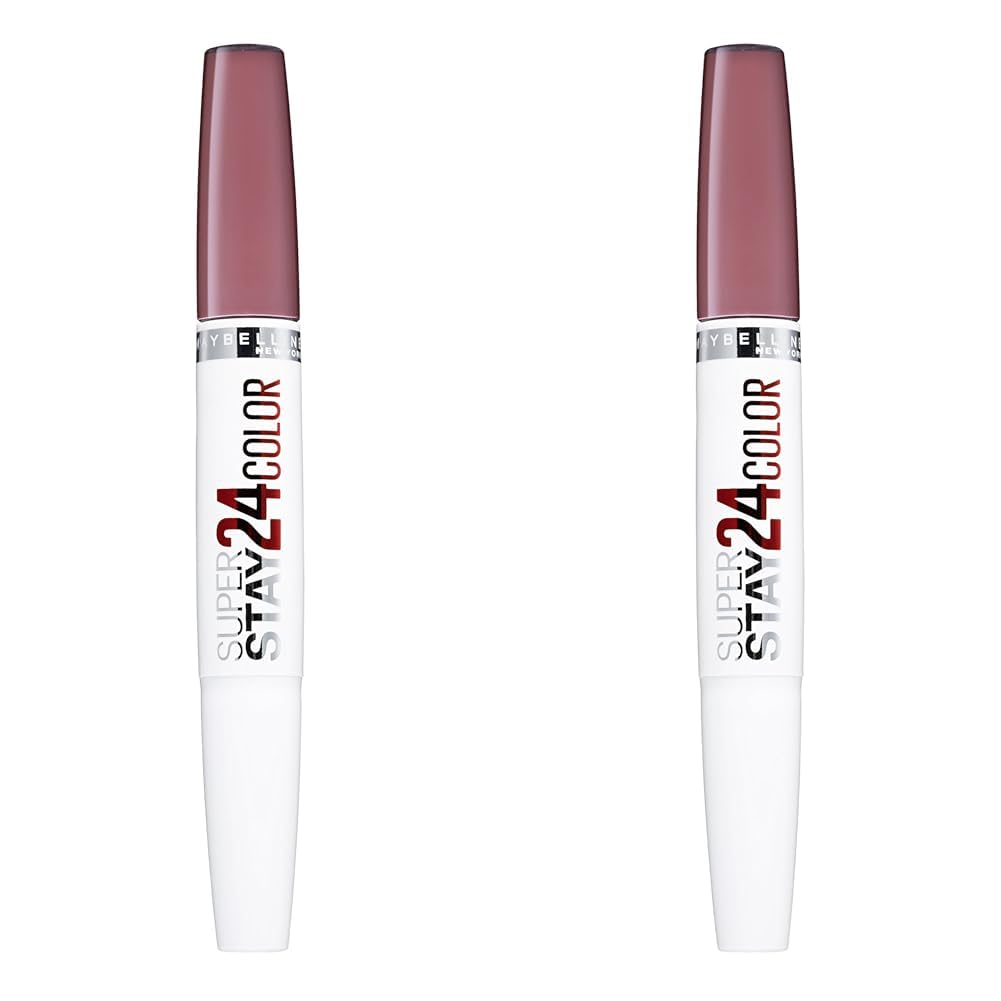 MaybellineSuper Stay 24 Hour Lipstick, Delicious Pink, 9 ml (Pack of 2)