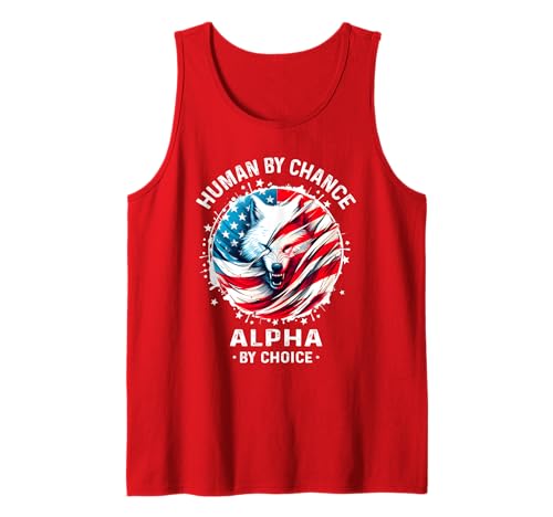 Camisa American Alpha Wolf Human por Chance Alpha por Choice Camiseta sin Mangas