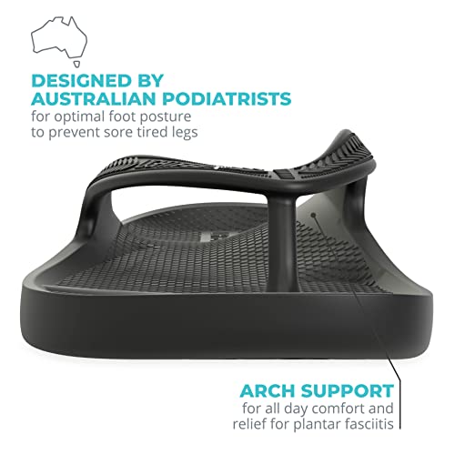 LightFeet Arch Support Rhinestone Flip Flops for Women – Australian Podiatrists Designed Bling Flip Flops for Women, Orthotic Black Crystal Flip Flops with Arch Support Made from Recycled Footwear3