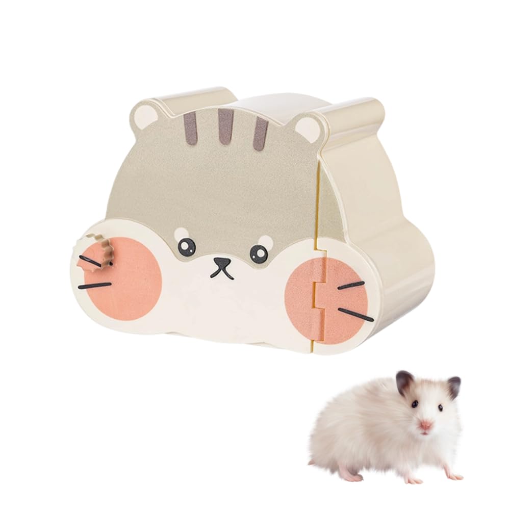 Magnetic Hamster Hideout, Semi-Enclose Observable Cute Guinea Pig Cave House for Hamsters Chinchillas Ferrets Guineas Pigs Sugar Gliders