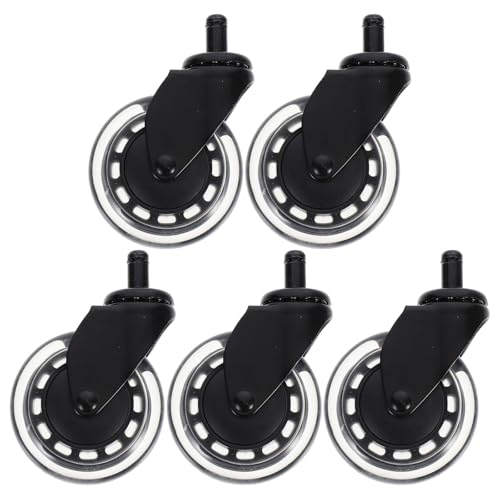 Roulettes de bureau en PU et fer (lot de 5) à grande capacité pour chaise