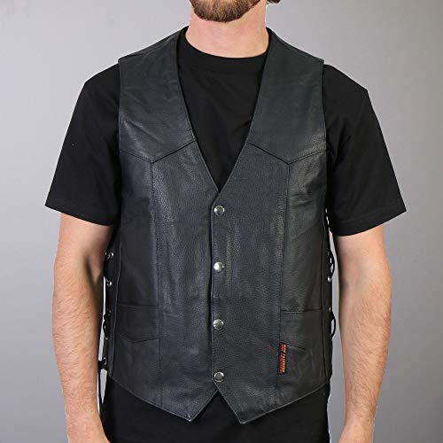 Hot Leathers - VSM1022-10026 Unisex-Adult Concealed Carry Leather Vest (Black, X-Large)
