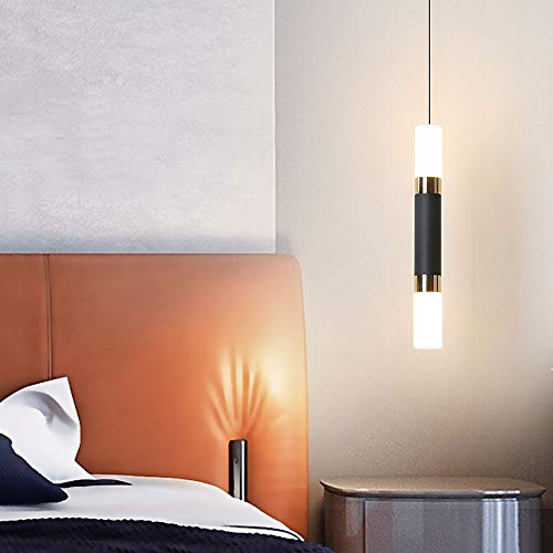 Lámpara colgante tubo cilindro negro de techo moderna para iluminación de tienda y bar 5