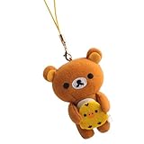 San-X Rilakkuma Petite Plush Doll Cleaner Cell Phone Strap (Rilakkuma and Kiiroitori)