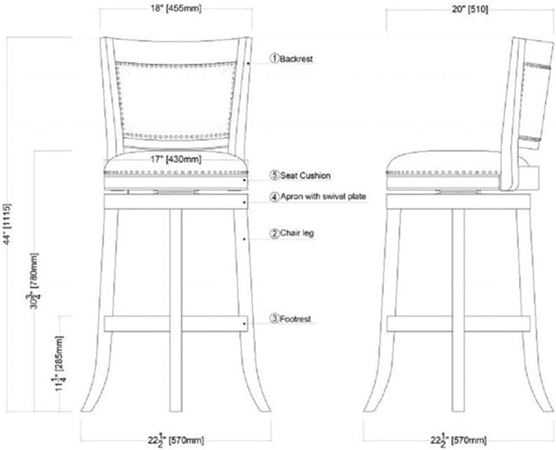 Boraam Bristol Bar Height Swivel Stool, 29-Inch, Black