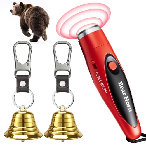 NedFoss Electronic Air Horn and Bear Bells for Hiking Safety Gear Camping